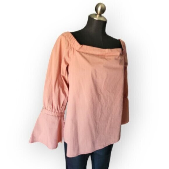 Pastel Rose Puff Sleeve Blouse Size Medium - Picture 5 of 11